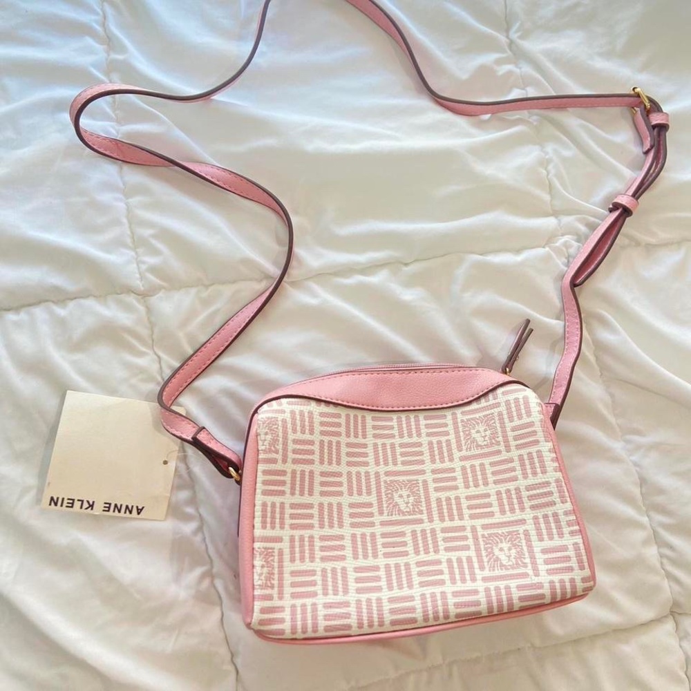 none klein pink rectangle crossbody bag